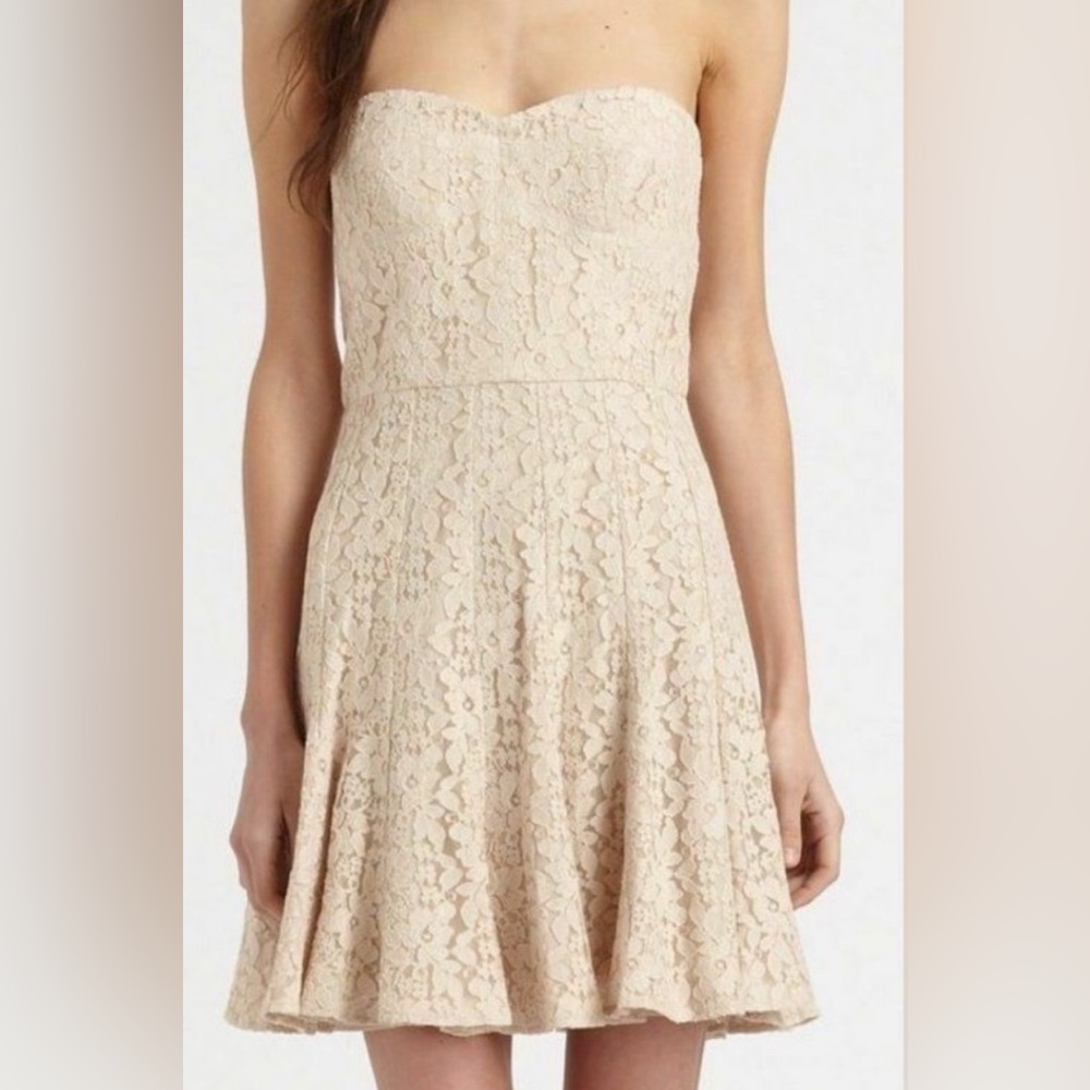 BCBG Cream Strapless Dress